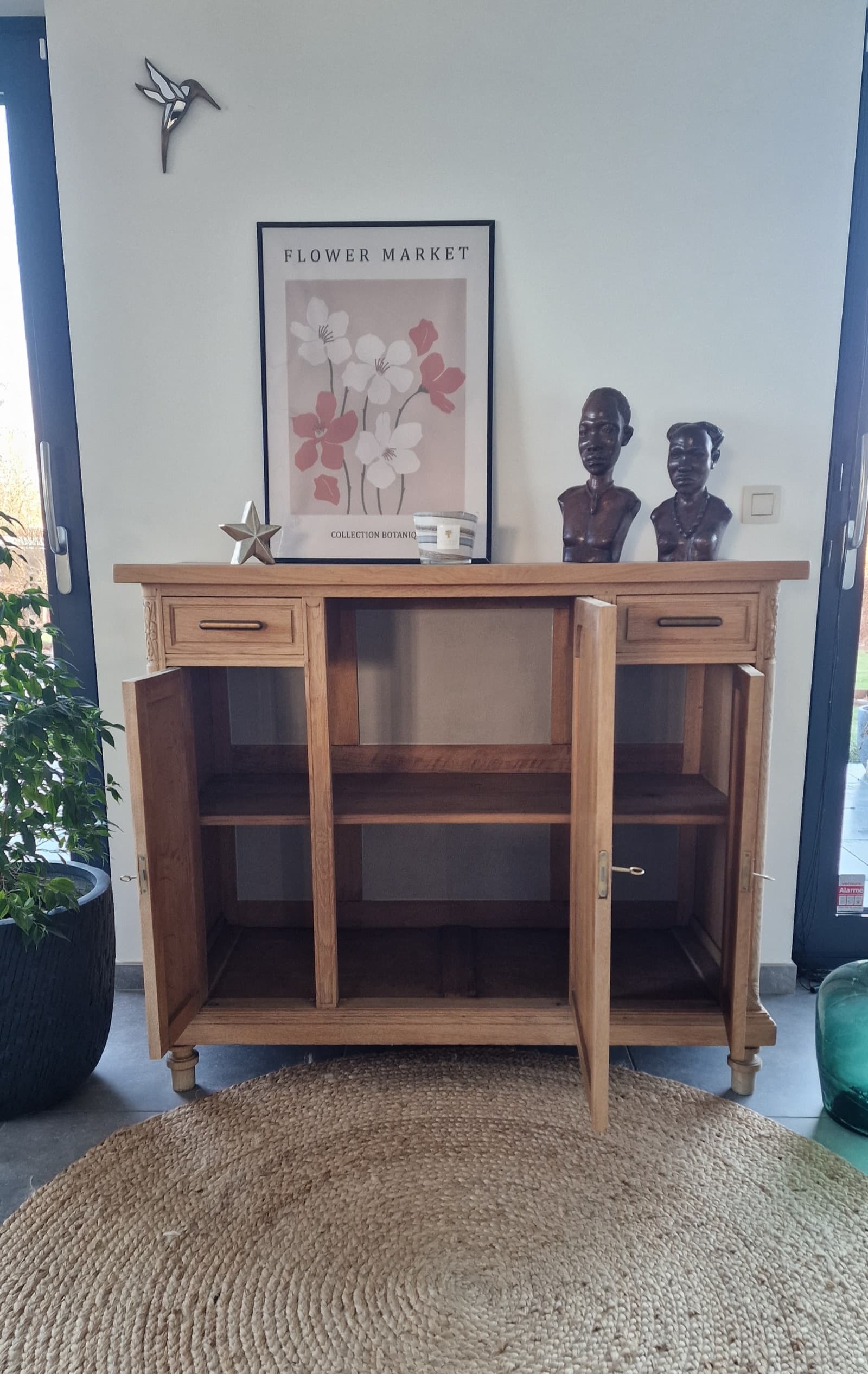 Avant/après aérogommage meuble bois